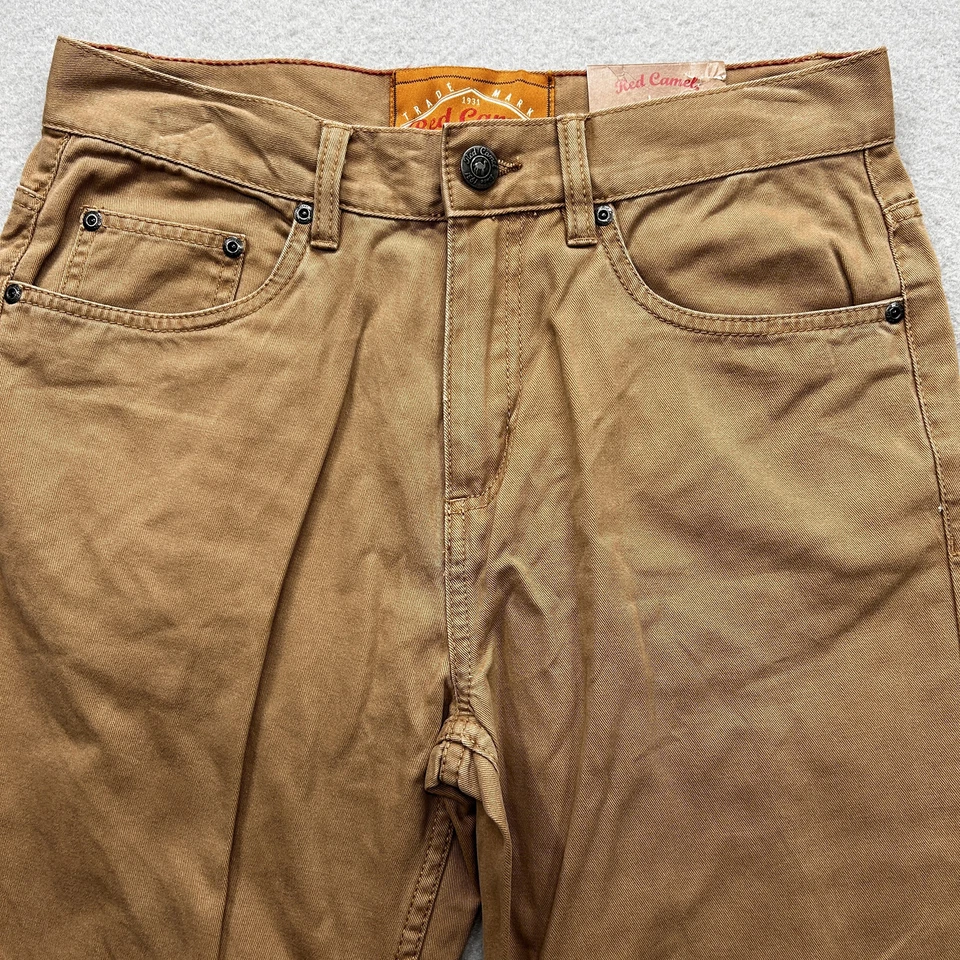 Pantalones rectos marrones rojos camel hechos a mano para hombre talla 30x32 nuevos con etiquetas Foto 1 de 4