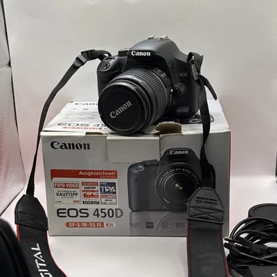 Digitalkamera Spiegelreflexkamera Canon EOS 450D 18-55mm Objektiv IS  - Bild 1 von 4
