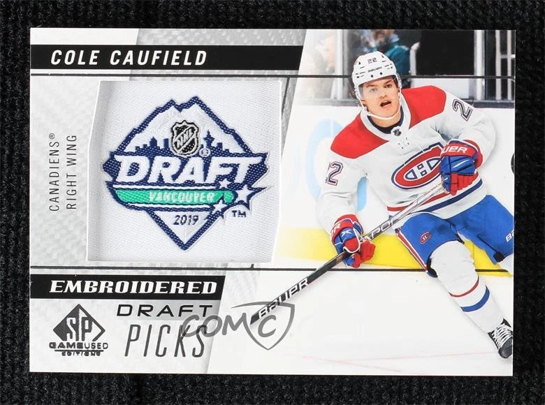 2021-22 SP Game Used Embroidered in History Rookies Cole Caufield #100 Rookie RC - Image 1 of 2