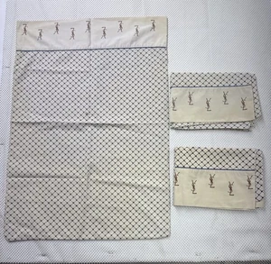 Vintage Yves Saint Laurent Set  3 Pillowcases YSL Logo - Picture 1 of 6