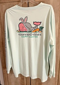 Herren XXL Vineyard Vines Osterhase Anzug Wal Langarm Tasche T-Shirt Neu ohne Etikett - Bild 1 von 10