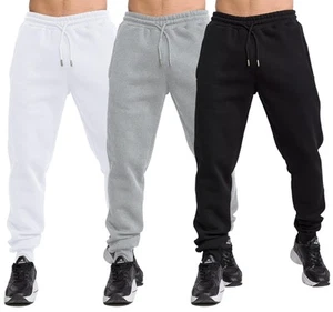 3 Pcs Men’s Joggers Track Pants Essentials Fleece Athletic Pants for Men Work... - Picture 1 of 7