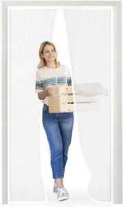 Zanzariera Magnetica per Porta 90 x 210 cm Tenda Anti Insetti con calamita bianc - Imagen 1 de 6