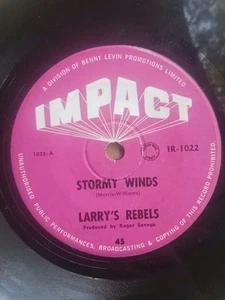 Larry's Rebels Stormy Winds 45 7 Inch New Zealand 60s Garage Rock Impact VG+/Ex - Picture 1 of 2