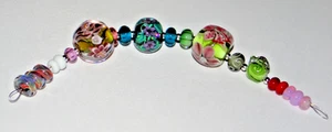 Lampwork beads Large round floral beads - Picture 1 of 12
