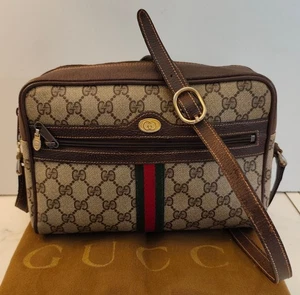 GUCCI OPHIDIA CAMERA BAG POSTINA a Tracolla Canvas GG beige e marrone - Imagen 1 de 22