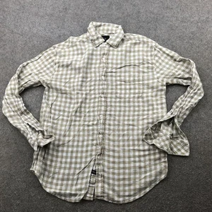 Rails Shirt Mens Large Beige White Connor Pewter Check Linen Blend Casual - Picture 1 of 12