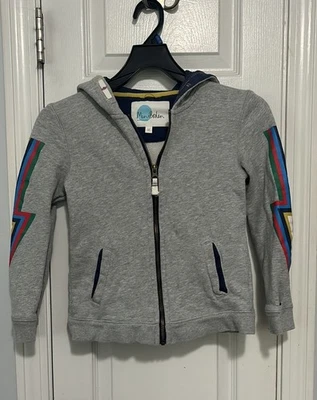 Mini Boden Gris Niños Sudadera con Capucha con Rayas Coloridas Chaqueta Talla 7-8y Foto 1 de 4