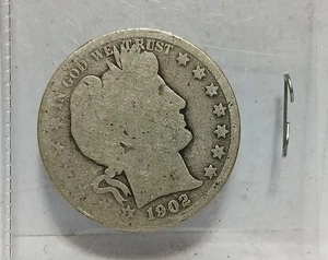 1902-O Barber Half Dollar 90% Silver ag g Exact Coin Shown Free Shipping - Picture 1 of 2