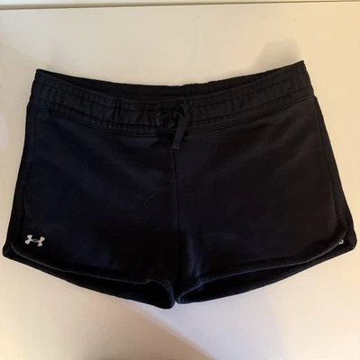 Under Armour Womens Shorts XL Black Sweat Fleece Elastic Waist Drawstring - Image 1 of 4