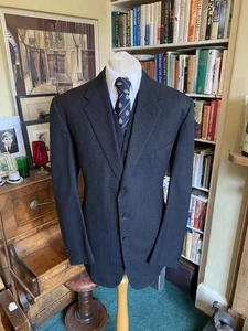 Gieves & Hawkes of Savile Row 3 Piece Bespoke Dark Grey Vintage Tweed Suit - Picture 1 of 20
