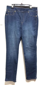 Kim Rogers Denim Jeans Pants Size 14 Stretch Denim Elastic Waist - Picture 1 of 4