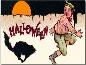 Victorian Halloween Vintage Reprints - Classic Sideshow Gruß Postkarte - Bild 1 von 4