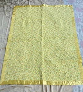Handmade Baby/Girl's Quilt Yellow Roses 53" x 43" Coverlet Blanket Throw Floral! - Picture 1 of 14