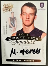 2014 Select AFL Honours - DRAFT PICK SIGNATURE (DPS14) Michael Apeness FREE POST