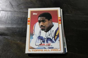 TARJETA DE FÚTBOL AUTOGRAFIADA CARL LEE MINNESOTA VIKINGS - Imagen 1 de 1