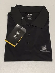 ADIDAS Golf Climalite The Eden Club EMBROIDERED Polo shirt Black Large L - Picture 1 of 10
