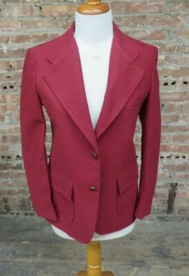 Chaqueta Blazer Abrigo Deportivo Vintage Montgomery Ward Damas Borgoña Talla M/16 BONITO Foto 1 de 4