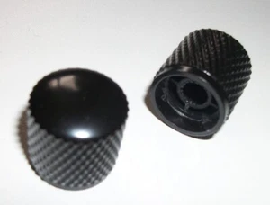NEW 2 Boutons TELECASTER métal black pour pot split shaft -guitare télé - Picture 1 of 1