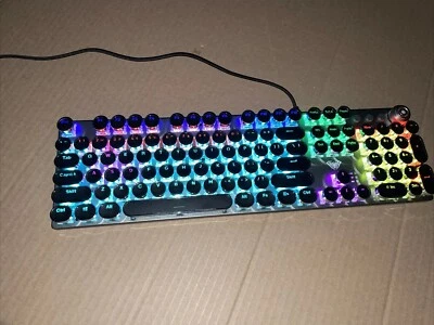 AULA F2088 Typewriter Style Mechanical Gaming Keyboard Rainbow LED + Wrist Rest - Image 1 of 4