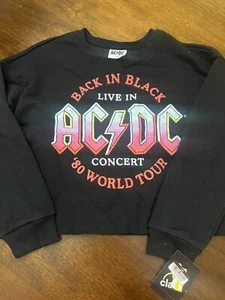 Girls Art Class AC/DC Sweatshirt Medium 8 NWT Cropped - Picture 1 of 2
