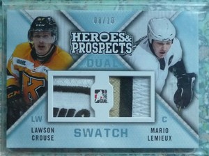 Mario Lemieux/ Crouse 2014-15 ITG Heroes & Prospects Dual 3C PATCH /10 Penguins
