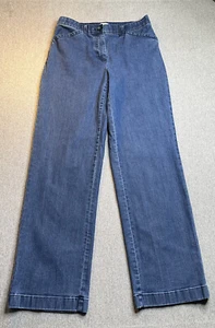 L.L. Bean Jeans Damen 10 MT Medium Tall klassische Passform gerades Bein elastischer Bund - Bild 1 von 12