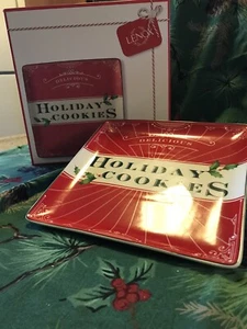 Just Reduced!!! Lenox Vintage Treats Holiday Square Cookie Tray Christmas - Picture 1 of 7