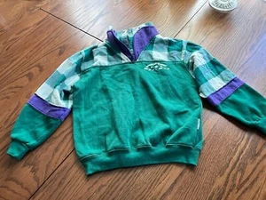 VTG BYO boy boys 6 80s sweatshirt flannel shirt green - Picture 1 of 4