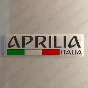 Aprilia Italy Sticker 4.70x1.18" Domed Resin 3D Flag Stickers Decal Vinyl - Picture 1 of 1