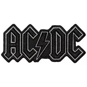 AC/DC Iron-On Woven Patch: BLACK LOGO IN 3D: acdc Official Merch fan gift £pb - Foto 1 di 10