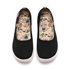 Women Size 5-10.5 UIN Slip On Shoes Canvas Comfortable "valencia knitted black"