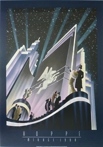 Vintage 1988 Robert Hoppe "Mirage" Art Deco Lithograph Poster Print - Picture 1 of 4