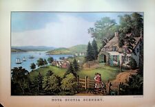 Currier & Ives Calendar Topper 1970 Nova Scotia Scenery Canada