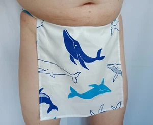 Men Japanese Traditional 100% Cotton Underwear Ecchu Fundoshi Modern Whales - Picture 1 of 10