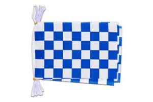Blue and White Checkered Bunting 6m 20 Flags *SALE PRICE* - Picture 1 of 3
