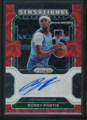 2021-22 BOBBY PORTIS AUTO PANINI PRIZM SENSATIONAL SIGNATURES CHOICE RED - Image 1 of 2