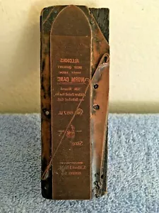 VINTAGE S. ALLCOOK ANGELHAKEN WURMBANDE WERBUNG KUPFER HOLZ DRUCK BLOCK - Bild 1 von 9