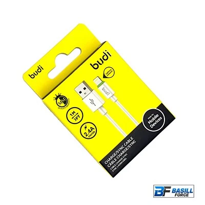Budi Iphone Charger Cable Fast Charge Sync 1m White Iphone 11 12 13 14 X XS 5 6 - Image 1 of 4