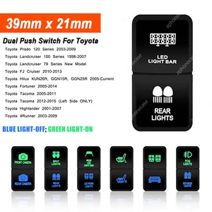 Dual Push Switch Button Fog Lights For Toyota Tacoma w/ Wire(LED BAR&REAR) - Imagen 1 de 10