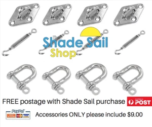 SR2-8mm Shade Sail 8mm Installation Accessory Kit 12pcs for Square or Rectangle - Bild 1 von 12
