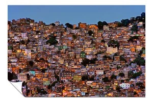 Colourful Architectural houses in Favela Artistic Poster Wall Art Home Decor - Picture 1 of 4