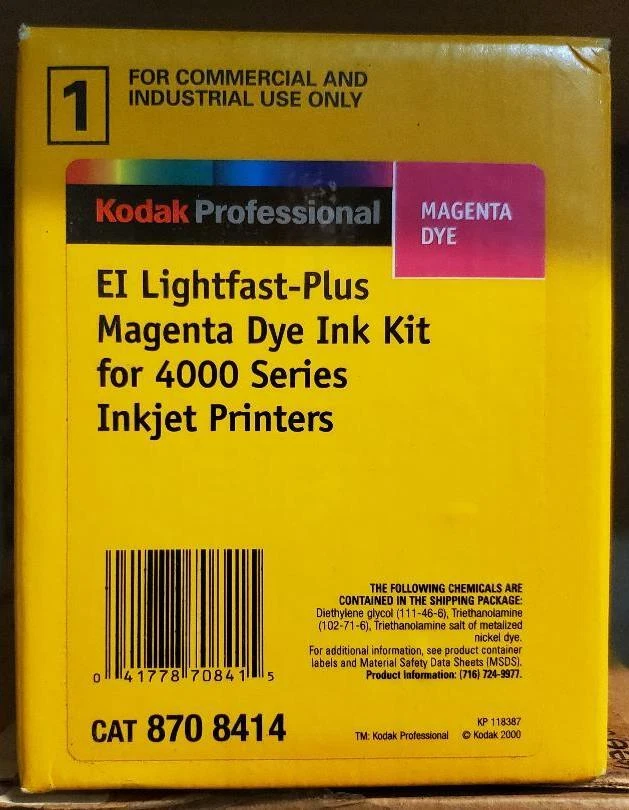 Genuine Sealed Kodak Encad Magenta EI Lightfast Dye Ink Kit 4000 8708414 500 ml - Image 1 of 1