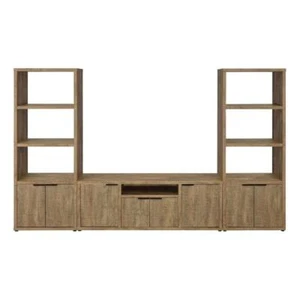 Coaster Tabby 3-Piece Farmhouse Engineered Wood Entertainment Center in Brown - Picture 1 of 12