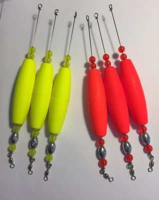 BOGDANS TACKLE SUPPLY 6 Bayou Slammer Cigar Popping Corks 3", Redfish, Sheephead, Trout, 1/4oz. wt.