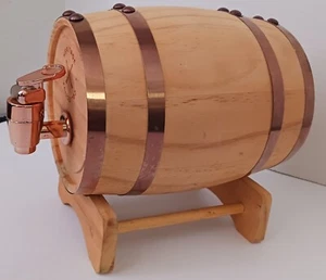 Heritage Collective Mini Whiskey Barrel Wooden Replica Decorative W/Stand 27 oz - Picture 1 of 7