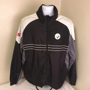 Reebok NFL Team Full Zip Large Windbreaker Pittsburgh Steelers Multicolor FS! - Picture 1 of 8