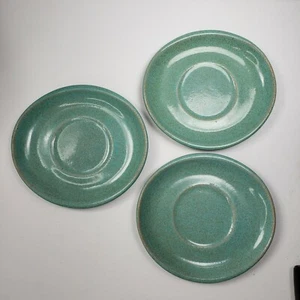3 - Vintage Glidden Pottery Turquoise Speckled Saucer No. 442 No Chips No Cracks - Picture 1 of 11