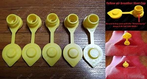5 Yellow VENT CAPS Gas Can Vents Heavy Duty FIX YOUR CAN - EASY INSTALL 5 GALLON - Picture 1 of 12