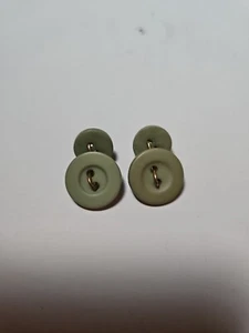 Vintage Green Round Button Cufflinks - Picture 1 of 3